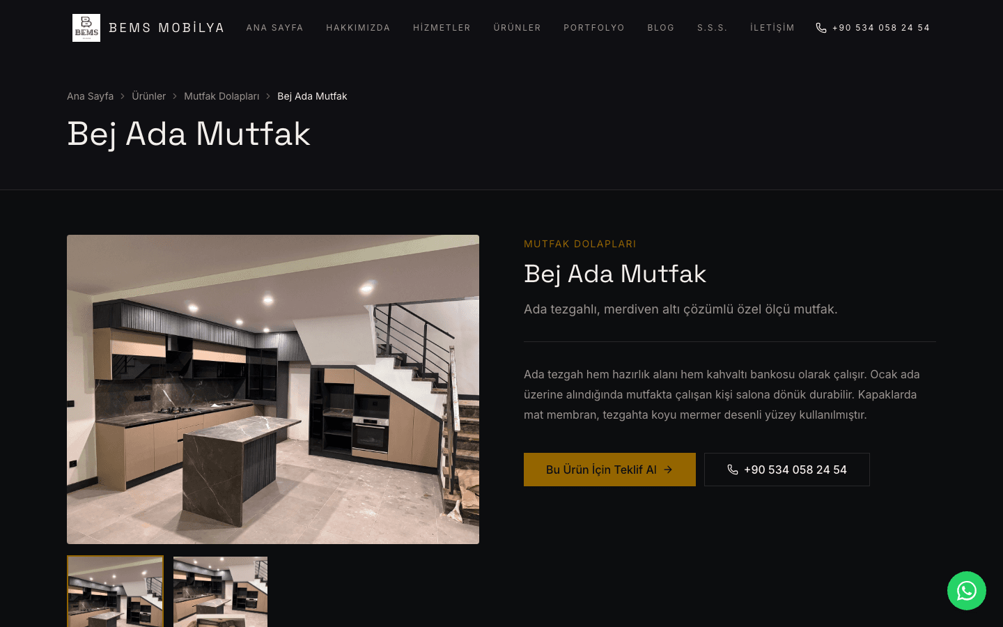 Bems Mobilya ürün sayfası
