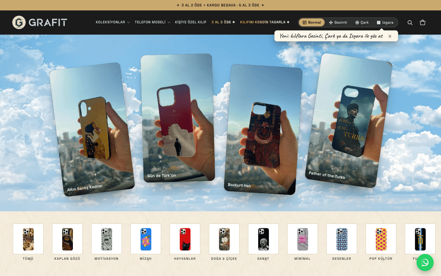 GrafitCase mağazası ana sayfası